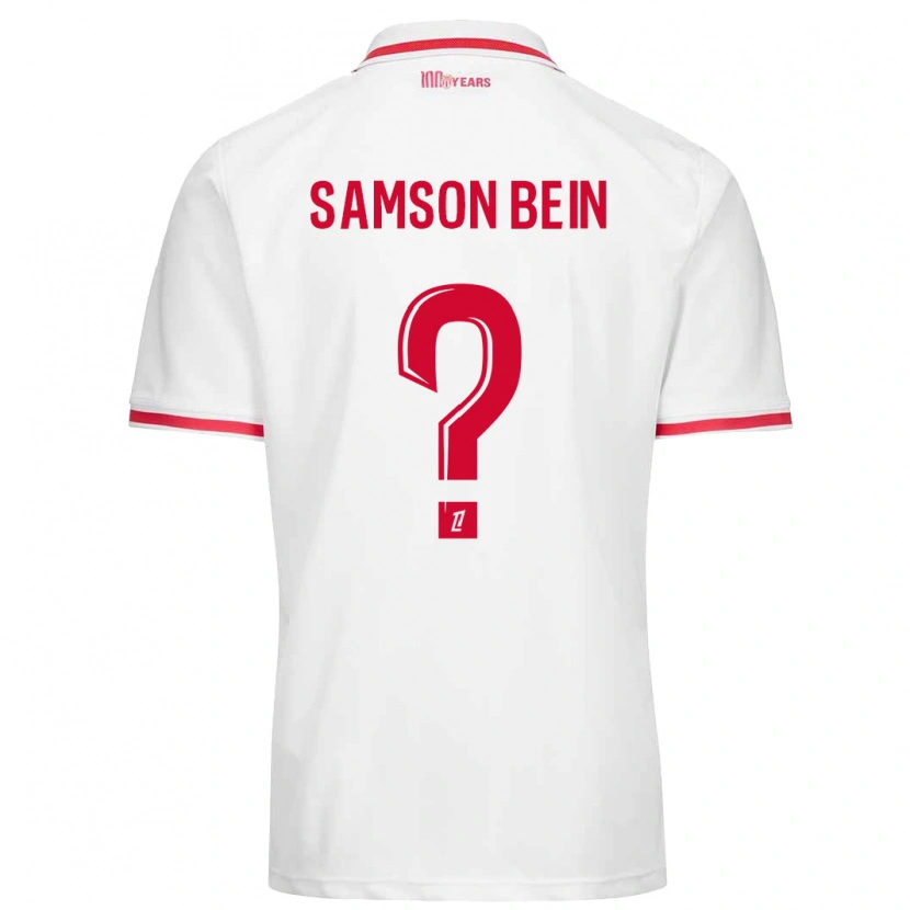 Danxen Enfant Maillot Sirak Samson Bein #0 Blanc Rouge Tenues Domicile 2024/25 T-Shirt