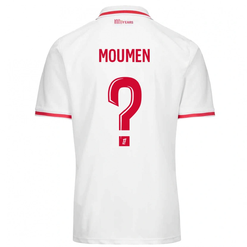 Danxen Enfant Maillot Jebril Moumen #0 Blanc Rouge Tenues Domicile 2024/25 T-Shirt