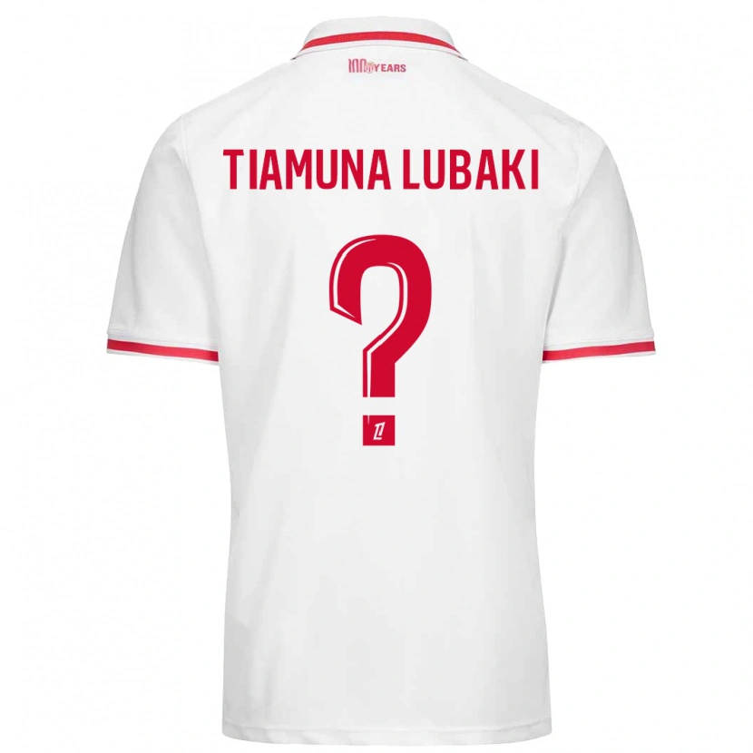 Danxen Enfant Maillot Loïc Tiamuna Lubaki #0 Blanc Rouge Tenues Domicile 2024/25 T-Shirt