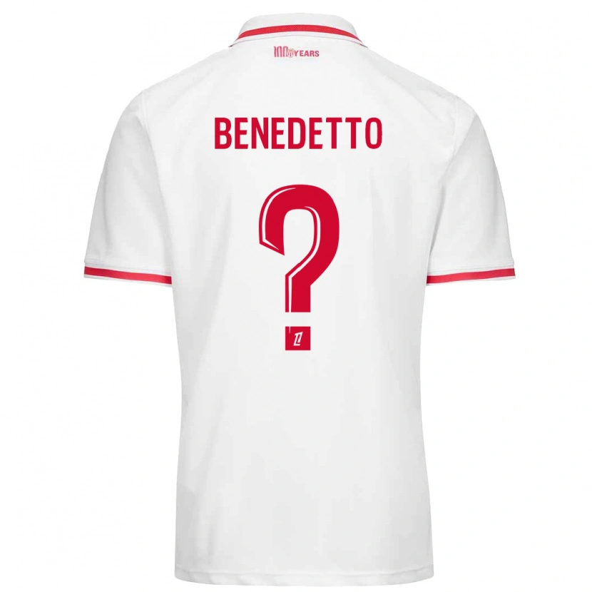 Danxen Enfant Maillot Antéo Benedetto #0 Blanc Rouge Tenues Domicile 2024/25 T-Shirt