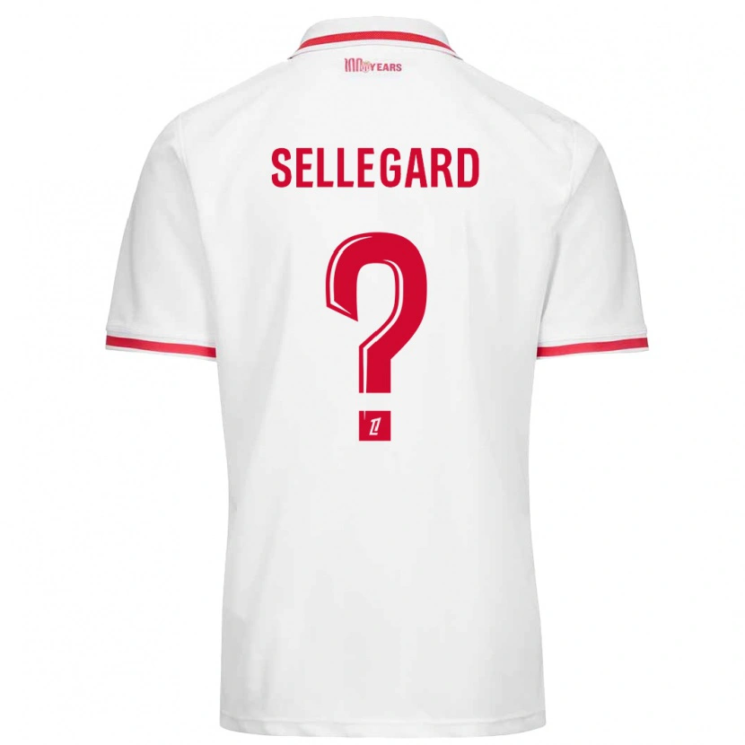 Danxen Enfant Maillot Alexander Sellegard #0 Blanc Rouge Tenues Domicile 2024/25 T-Shirt