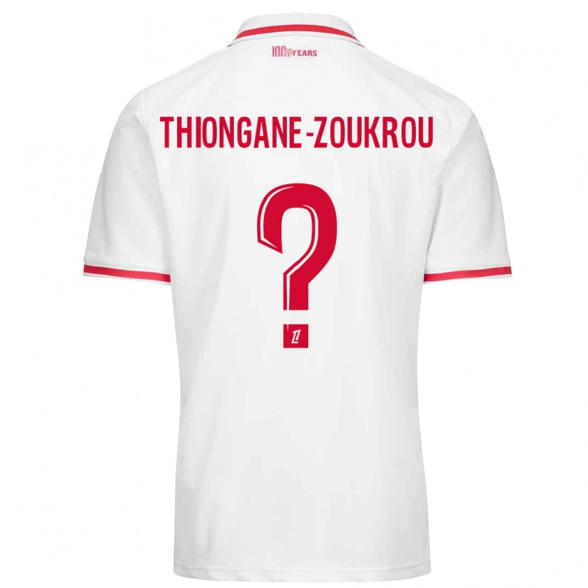 Danxen Enfant Maillot Ackah-Tidiane Thiongane-Zoukrou #0 Blanc Rouge Tenues Domicile 2024/25 T-Shirt