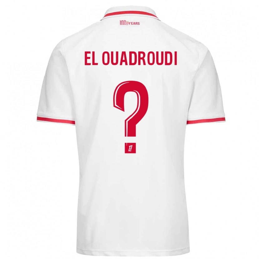 Danxen Enfant Maillot Imrane El Ouadroudi #0 Blanc Rouge Tenues Domicile 2024/25 T-Shirt