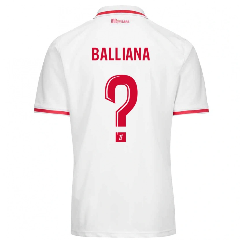 Danxen Enfant Maillot David Balliana #0 Blanc Rouge Tenues Domicile 2024/25 T-Shirt