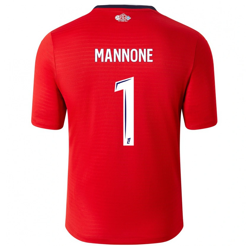 Danxen Enfant Maillot Vito Mannone #1 Rouge Blanc Tenues Domicile 2024/25 T-Shirt