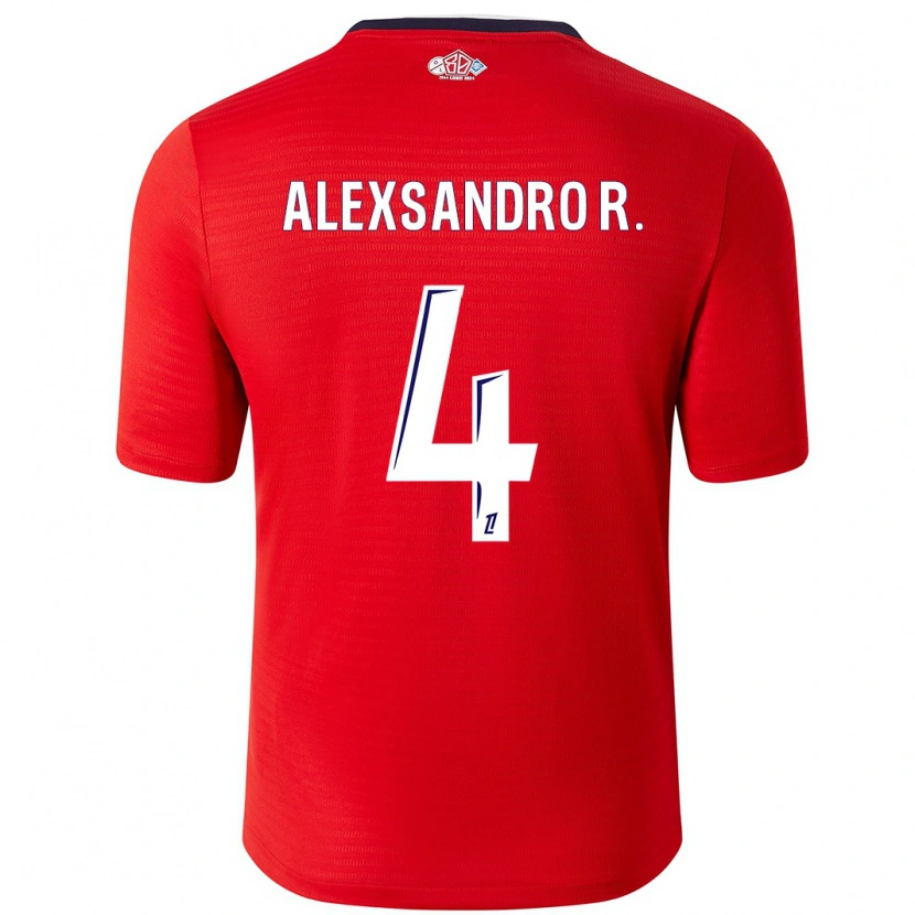 Danxen Enfant Maillot Alexsandro #4 Rouge Blanc Tenues Domicile 2024/25 T-Shirt