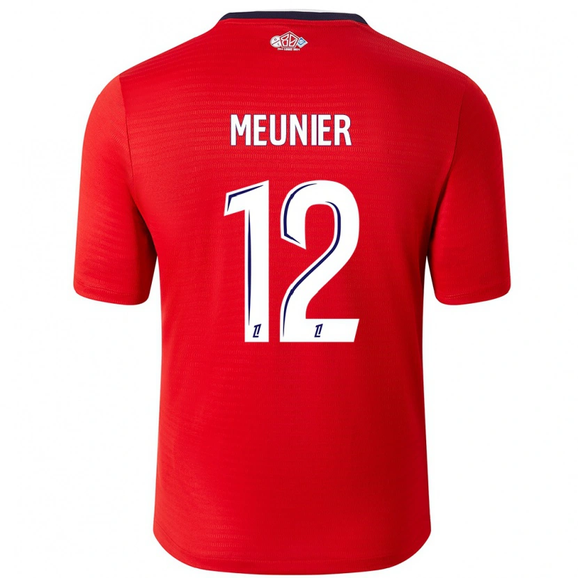 Danxen Enfant Maillot Thomas Meunier #12 Rouge Blanc Tenues Domicile 2024/25 T-Shirt