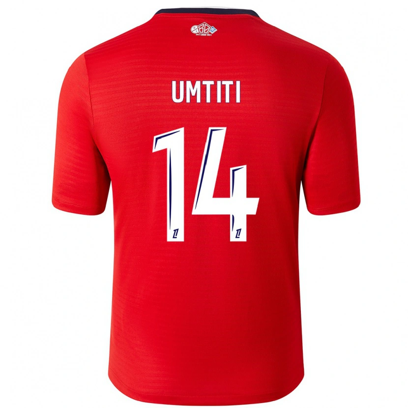 Danxen Enfant Maillot Samuel Umtiti #14 Rouge Blanc Tenues Domicile 2024/25 T-Shirt