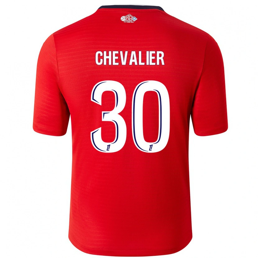 Danxen Enfant Maillot Lucas Chevalier #30 Rouge Blanc Tenues Domicile 2024/25 T-Shirt