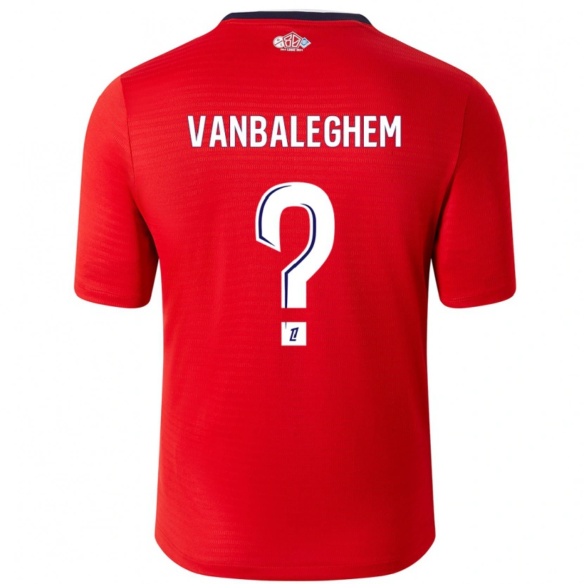 Danxen Enfant Maillot Valentin Vanbaleghem #0 Rouge Blanc Tenues Domicile 2024/25 T-Shirt