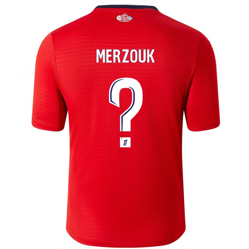 Danxen Enfant Maillot Samy Merzouk #0 Rouge Blanc Tenues Domicile 2024/25 T-Shirt