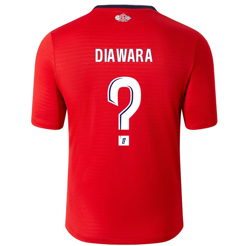 Danxen Enfant Maillot Bakari Diawara #0 Rouge Blanc Tenues Domicile 2024/25 T-Shirt