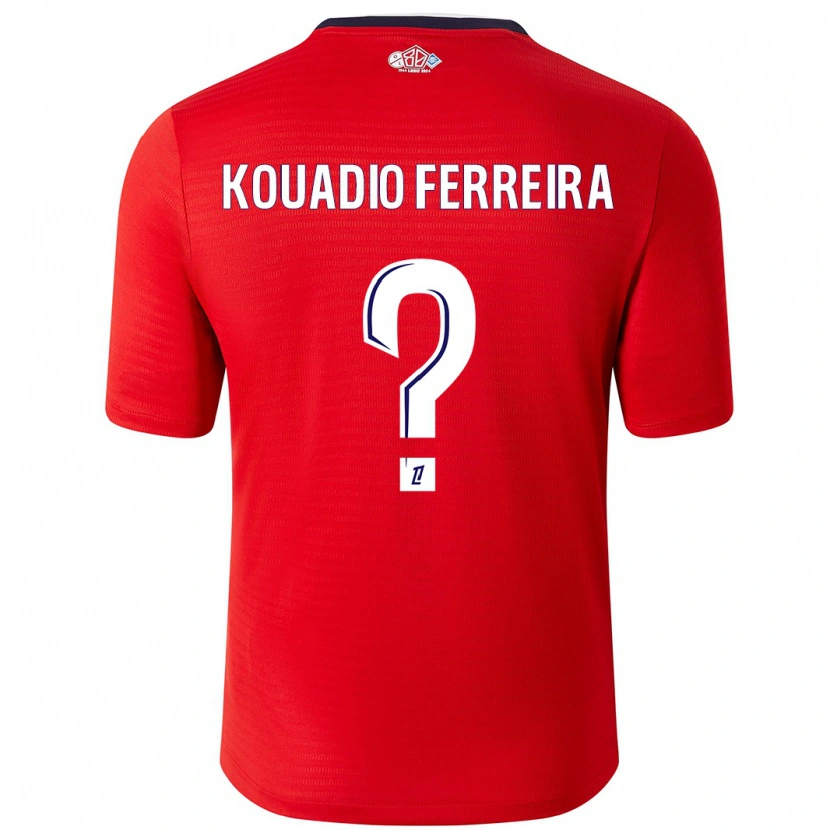 Danxen Enfant Maillot Wilfrid Kouadio Ferreira #0 Rouge Blanc Tenues Domicile 2024/25 T-Shirt