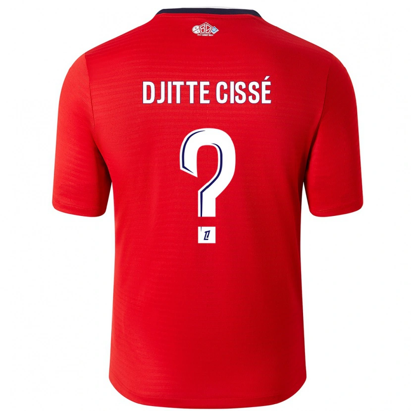 Danxen Enfant Maillot Babacar Djitte Cissé #0 Rouge Blanc Tenues Domicile 2024/25 T-Shirt