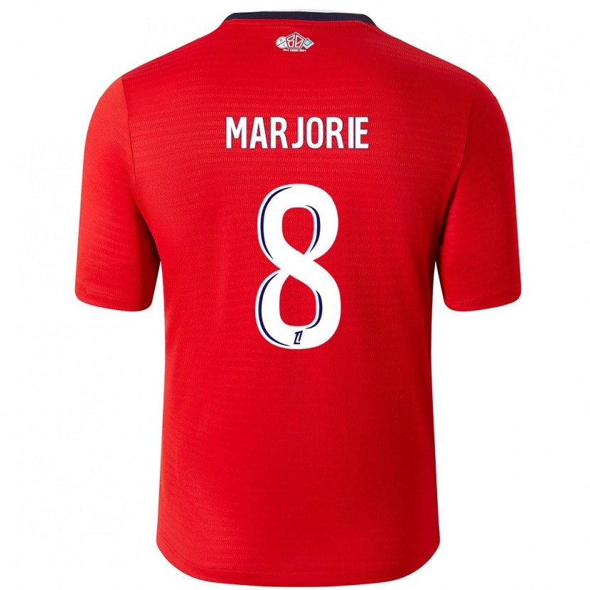 Danxen Enfant Maillot Marjorie #8 Rouge Blanc Tenues Domicile 2024/25 T-Shirt