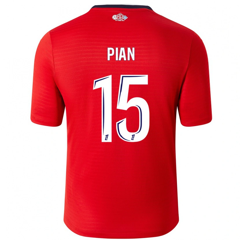 Danxen Enfant Maillot Julie Pian #15 Rouge Blanc Tenues Domicile 2024/25 T-Shirt