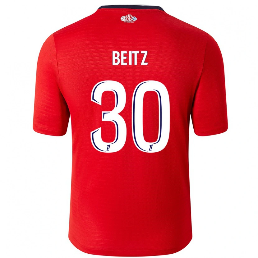 Danxen Enfant Maillot Taylor Beitz #30 Rouge Blanc Tenues Domicile 2024/25 T-Shirt