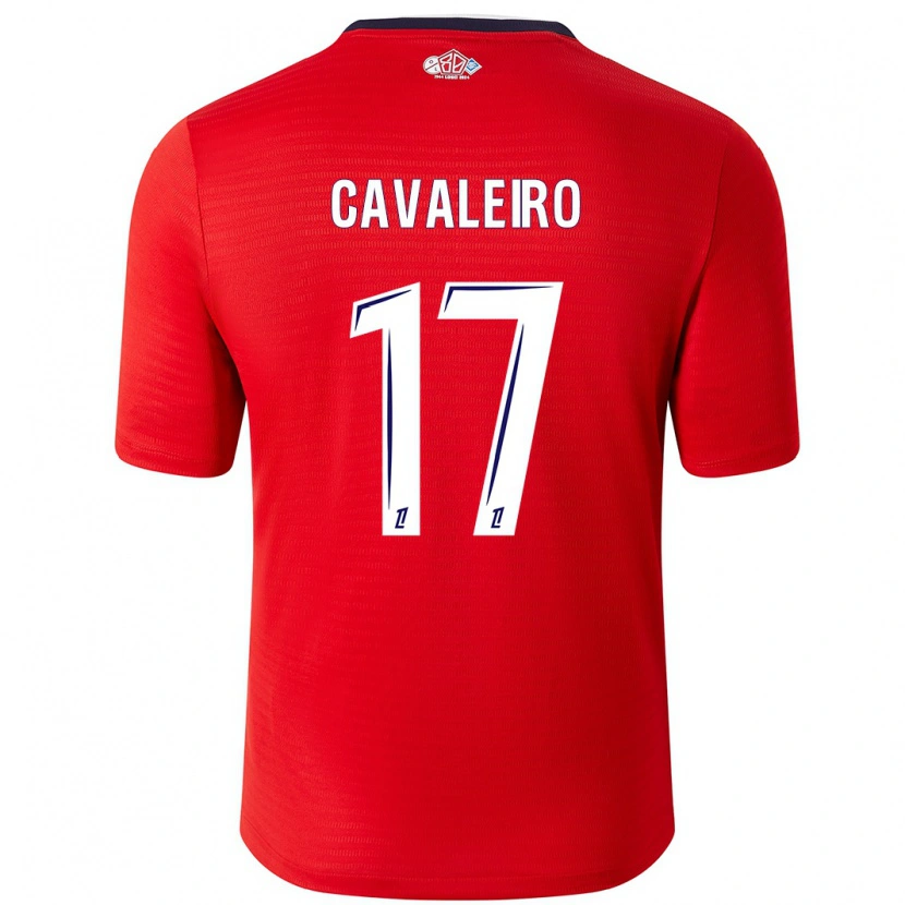 Danxen Enfant Maillot Ivan Cavaleiro #17 Rouge Blanc Tenues Domicile 2024/25 T-Shirt