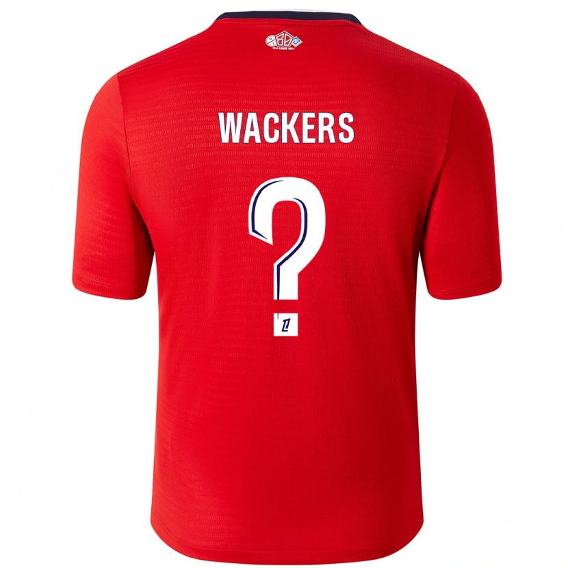 Danxen Enfant Maillot Maxime Wackers #0 Rouge Blanc Tenues Domicile 2024/25 T-Shirt