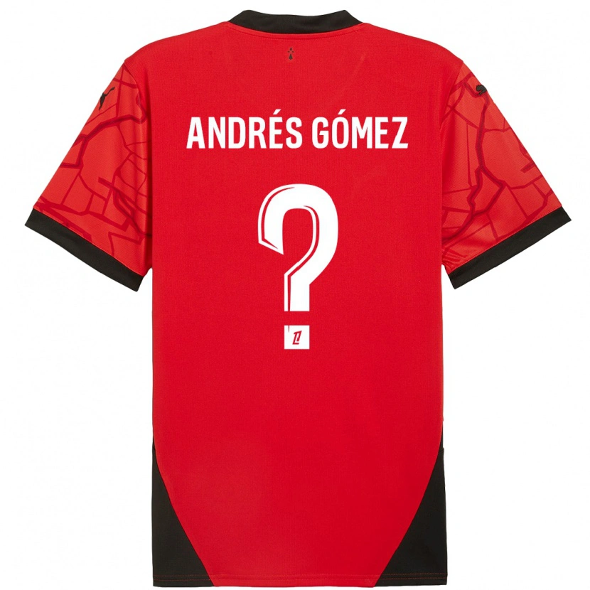 Danxen Enfant Maillot Carlos Andrés Gómez #0 Rouge Noir Tenues Domicile 2024/25 T-Shirt