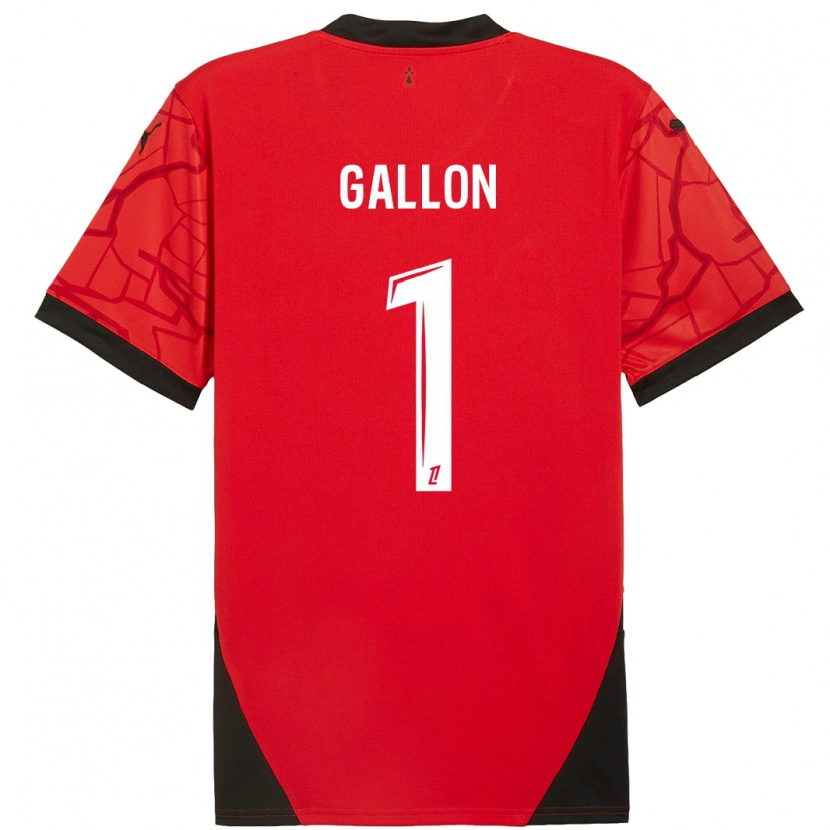 Danxen Enfant Maillot Gauthier Gallon #1 Rouge Noir Tenues Domicile 2024/25 T-Shirt