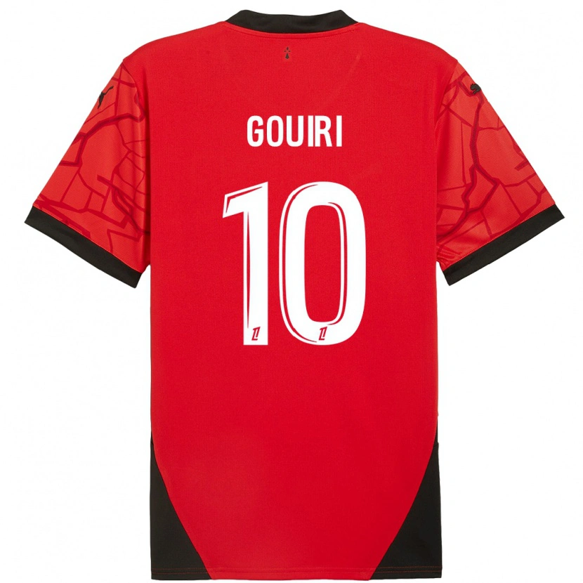 Danxen Enfant Maillot Amine Gouiri #10 Rouge Noir Tenues Domicile 2024/25 T-Shirt