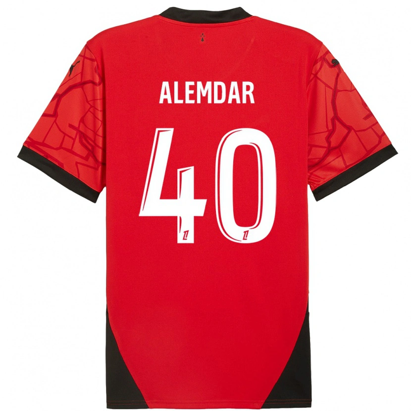 Danxen Enfant Maillot Doğan Alemdar #40 Rouge Noir Tenues Domicile 2024/25 T-Shirt