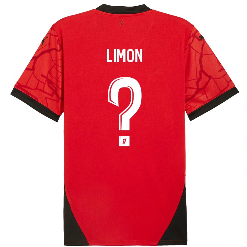 Danxen Enfant Maillot Paolo Limon #0 Rouge Noir Tenues Domicile 2024/25 T-Shirt