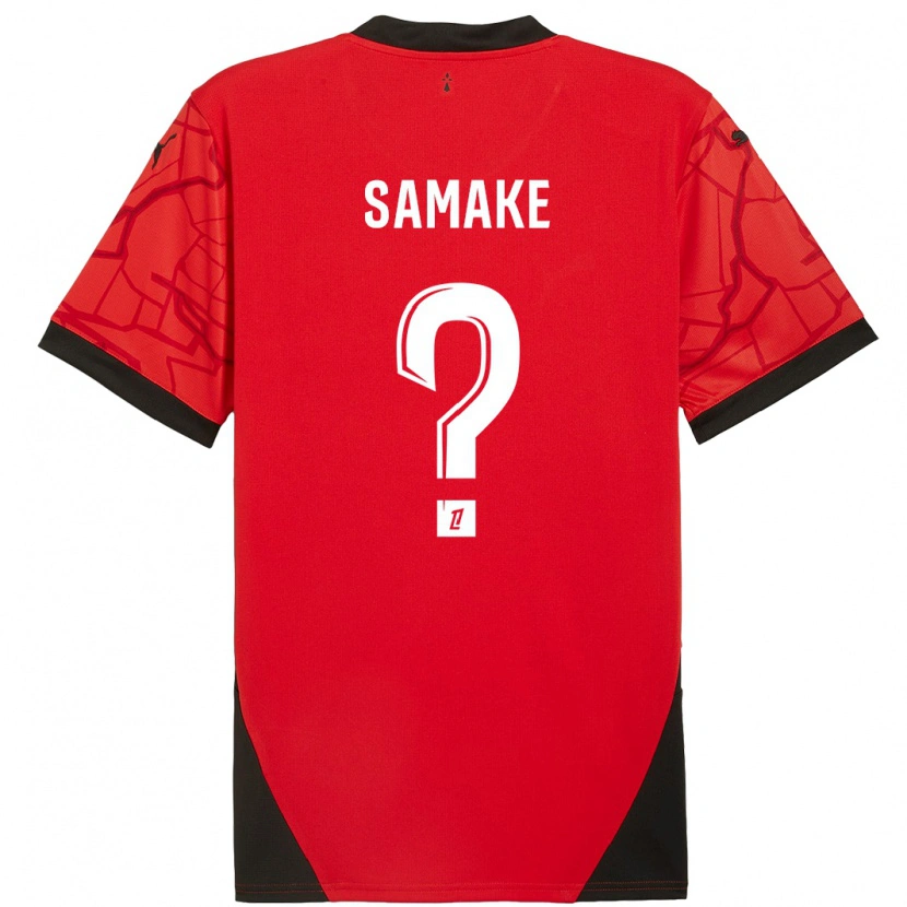 Danxen Enfant Maillot Wilson Samaké #0 Rouge Noir Tenues Domicile 2024/25 T-Shirt