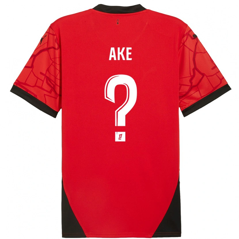 Danxen Enfant Maillot Junior Ake #0 Rouge Noir Tenues Domicile 2024/25 T-Shirt