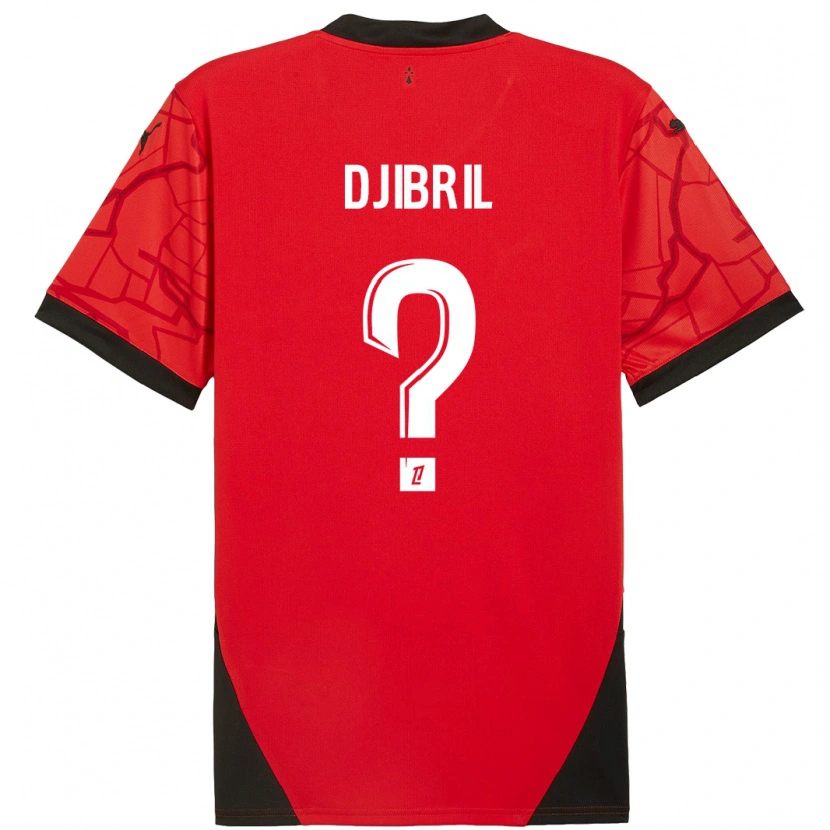 Danxen Enfant Maillot Djibril Diallo #0 Rouge Noir Tenues Domicile 2024/25 T-Shirt