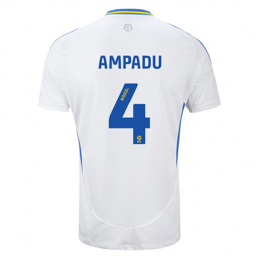 Danxen Enfant Maillot Ethan Ampadu #4 Blanc Bleu Tenues Domicile 2024/25 T-Shirt