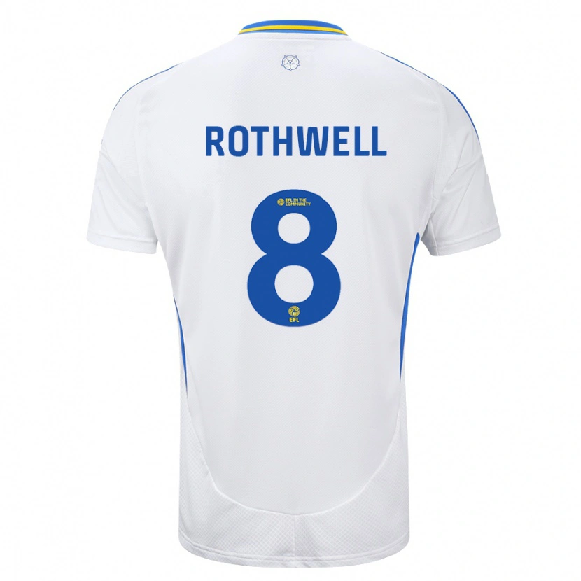 Danxen Enfant Maillot Joe Rothwell #8 Blanc Bleu Tenues Domicile 2024/25 T-Shirt