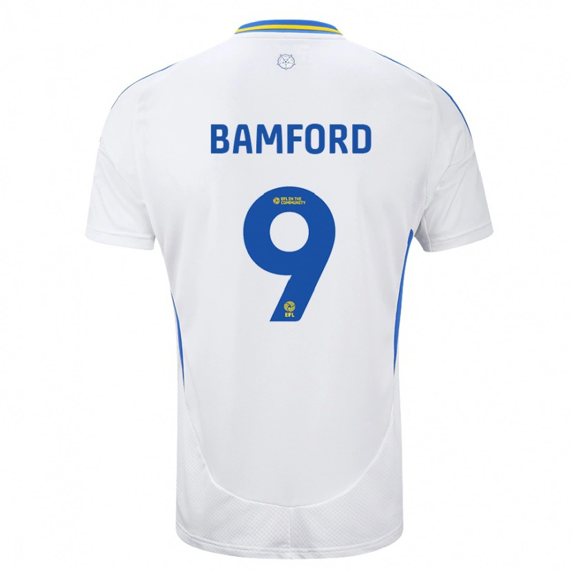 Danxen Enfant Maillot Patrick Bamford #9 Blanc Bleu Tenues Domicile 2024/25 T-Shirt