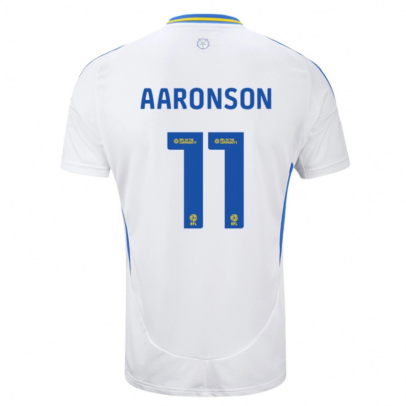 Danxen Enfant Maillot Brenden Aaronson #11 Blanc Bleu Tenues Domicile 2024/25 T-Shirt