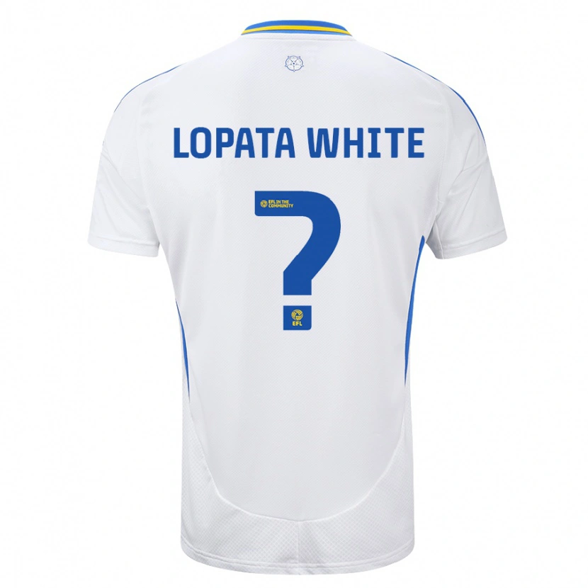 Danxen Enfant Maillot Reuben Lopata-White #0 Blanc Bleu Tenues Domicile 2024/25 T-Shirt