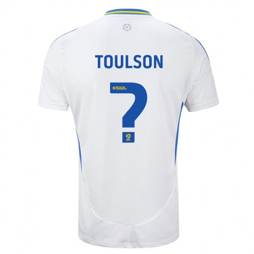 Danxen Enfant Maillot Daniel Toulson #0 Blanc Bleu Tenues Domicile 2024/25 T-Shirt