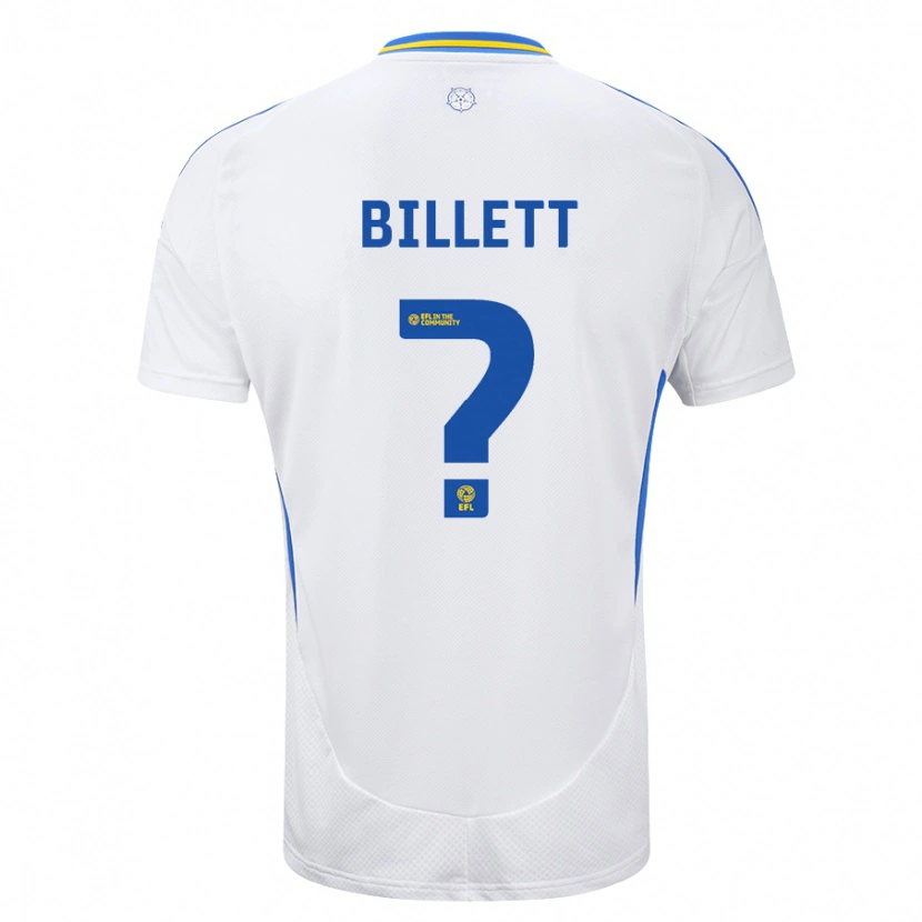 Danxen Enfant Maillot Joe Billett #0 Blanc Bleu Tenues Domicile 2024/25 T-Shirt