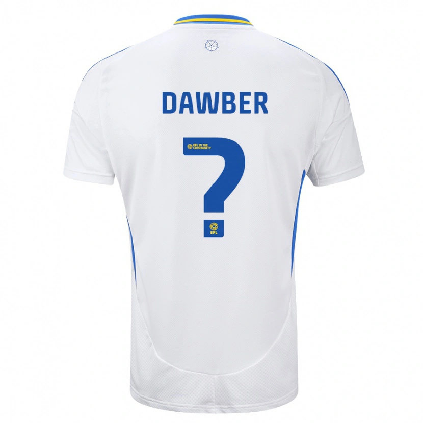 Danxen Enfant Maillot Oscar Dawber #0 Blanc Bleu Tenues Domicile 2024/25 T-Shirt