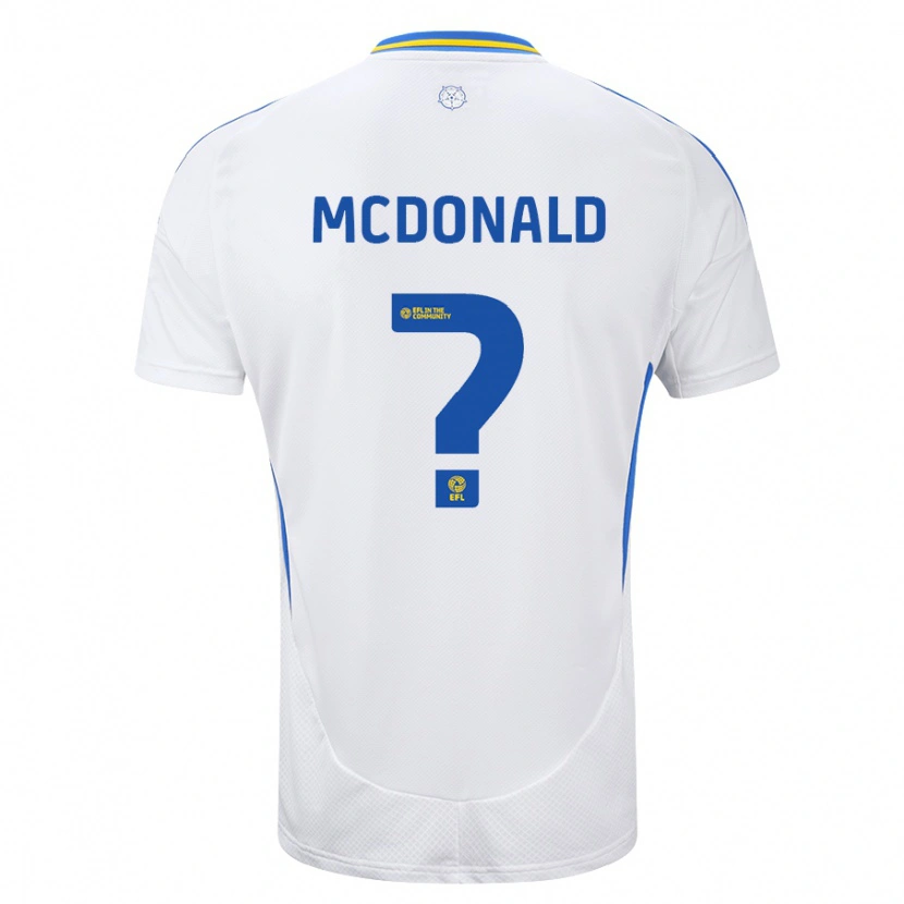 Danxen Enfant Maillot Josh Mcdonald #0 Blanc Bleu Tenues Domicile 2024/25 T-Shirt