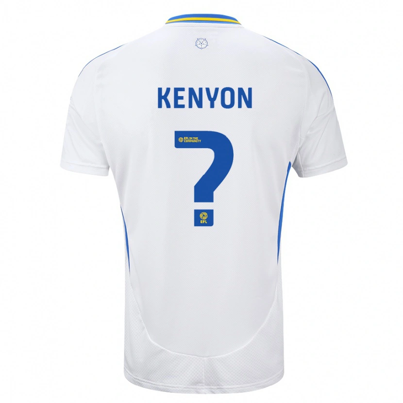 Danxen Enfant Maillot George Kenyon #0 Blanc Bleu Tenues Domicile 2024/25 T-Shirt