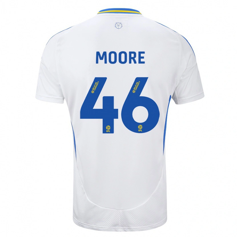 Danxen Enfant Maillot Kris Moore #46 Blanc Bleu Tenues Domicile 2024/25 T-Shirt