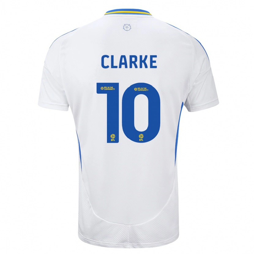 Danxen Enfant Maillot Sarah Clarke #10 Blanc Bleu Tenues Domicile 2024/25 T-Shirt