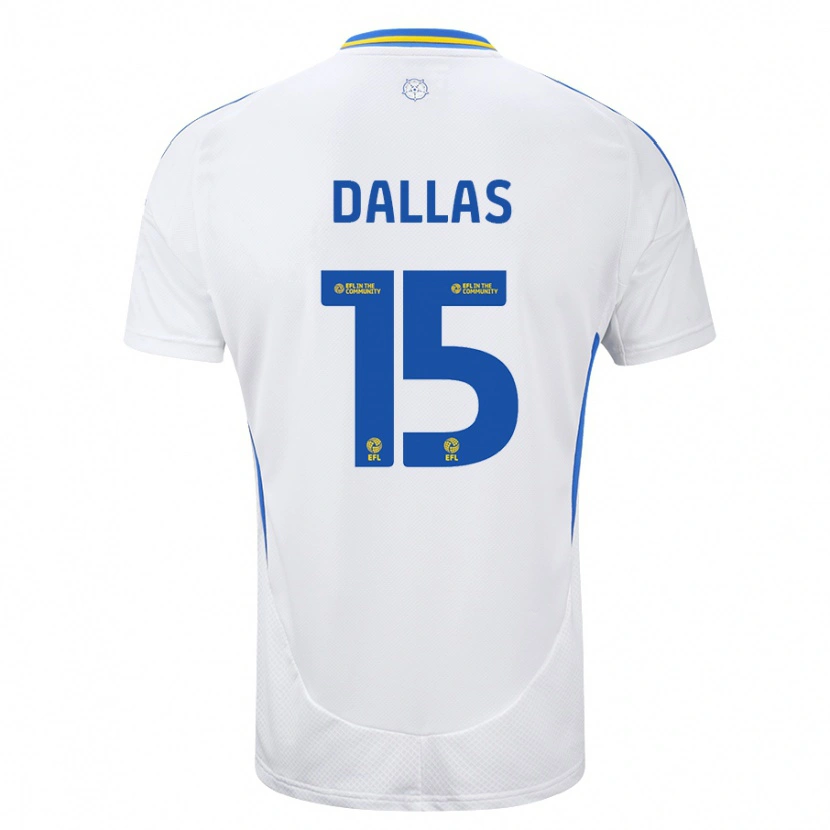 Danxen Enfant Maillot Stuart Dallas #15 Blanc Bleu Tenues Domicile 2024/25 T-Shirt