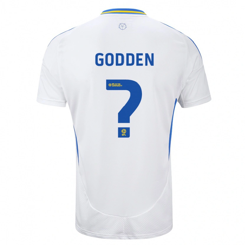 Danxen Enfant Maillot Scott Godden #0 Blanc Bleu Tenues Domicile 2024/25 T-Shirt