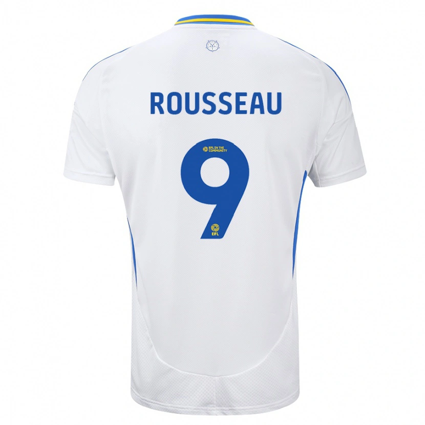 Danxen Enfant Maillot Jess Rousseau #9 Blanc Bleu Tenues Domicile 2024/25 T-Shirt