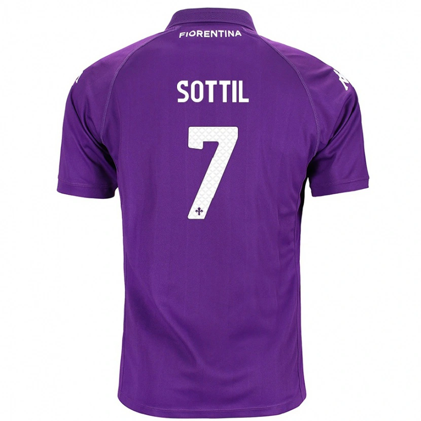 Danxen Enfant Maillot Riccardo Sottil #7 Violet Tenues Domicile 2024/25 T-Shirt