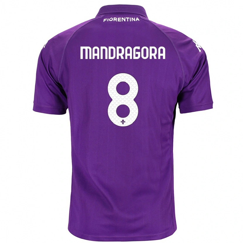 Danxen Enfant Maillot Rolando Mandragora #8 Violet Tenues Domicile 2024/25 T-Shirt