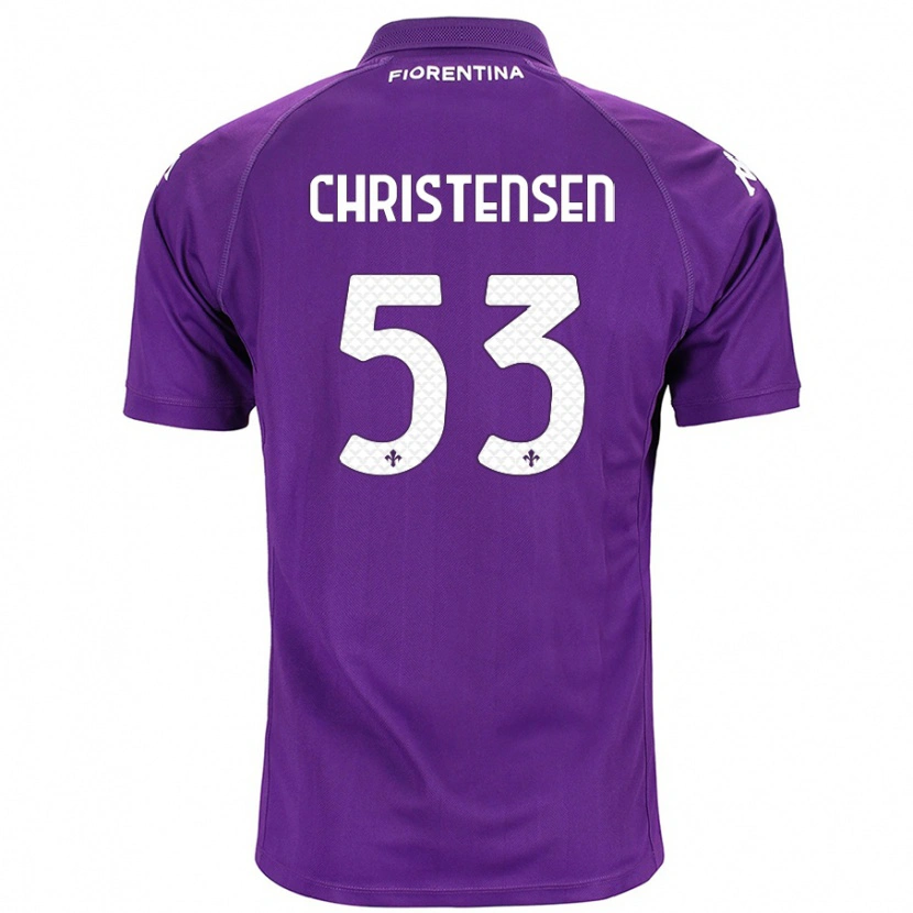 Danxen Enfant Maillot Oliver Christensen #53 Violet Tenues Domicile 2024/25 T-Shirt