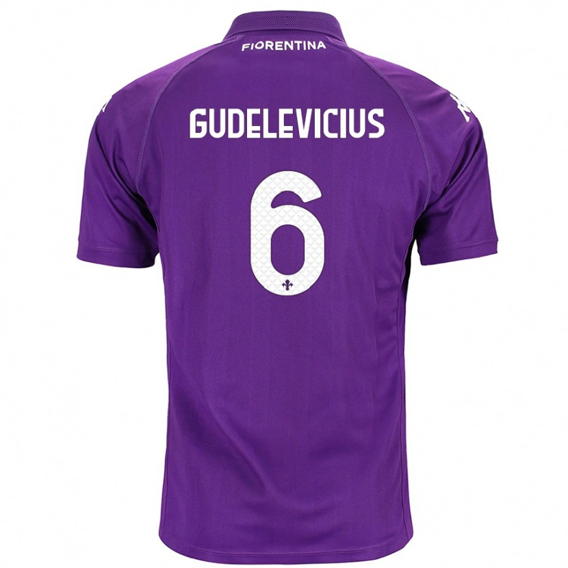 Danxen Enfant Maillot Ernestas Gudelevicius #6 Violet Tenues Domicile 2024/25 T-Shirt